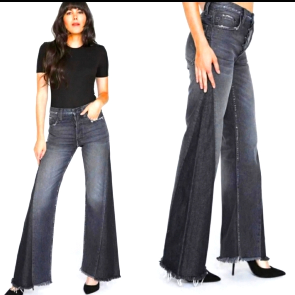 New PRPS Goods & Co Mulsanne Highwaiste Sweep Legs Raw Hem Jeans sz 1 or Euro 25